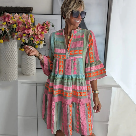 Ella™ – Boho-lågskuren swingklänning
